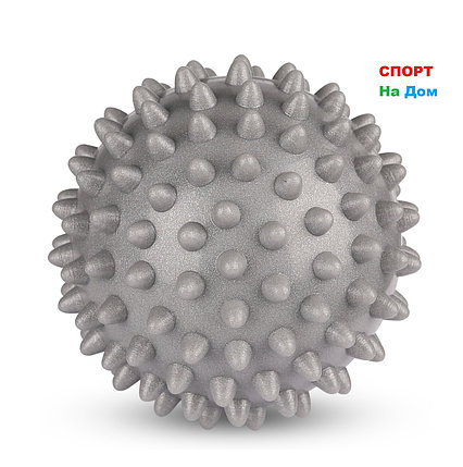 Массажер ежик, массажный мячик для фитнеса 9 см (цвет серый), фото 2