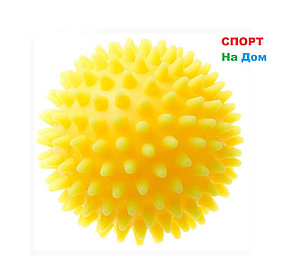 Массажер ежик, массажный мячик для фитнеса 7 см (цвет желтый)