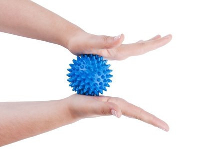 Массажер шарик, массажный мячик для фитнеса 6 см (цвет синий) - фото 2 - id-p69004302