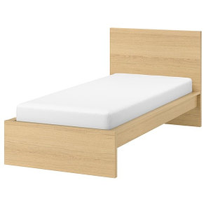 Кровать каркас высокий МАЛЬМ дубовый шпон 90х200 ИКЕА, IKEA, фото 2