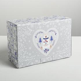 Коробка‒пенал «Новогодняя», 22 × 15 × 10 см