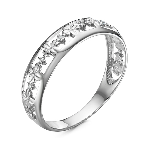 Серебряное кольцо с фианитом MASKOM 15,5 16,5 1000-0410 размеры - 16,5