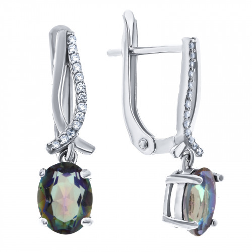 Серебряные серьги с мистик кварцем Teosa E-DRGR00750-MQ