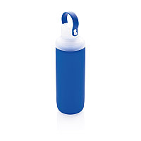 Стеклянная бутылка в силиконовом чехле, синий, , высота 22,2 см., диаметр 7 см., P436.655