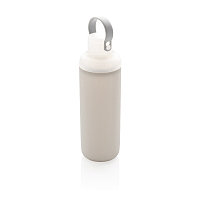 Стеклянная бутылка в силиконовом чехле, серый, , высота 22,2 см., диаметр 7 см., P436.652
