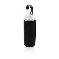 Стеклянная бутылка в силиконовом чехле, черный, , высота 22,2 см., диаметр 7 см., P436.651