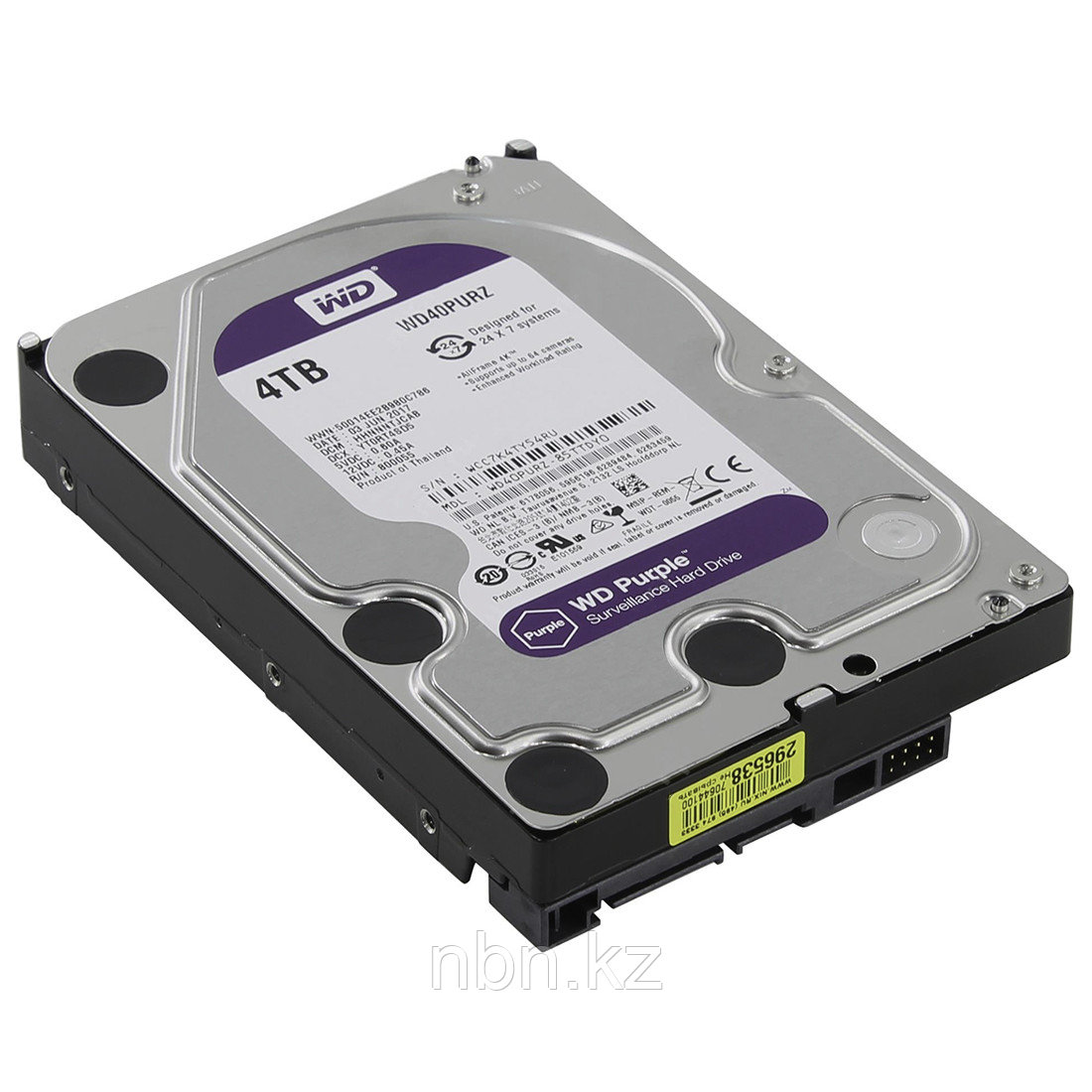 Жёсткий диск для видеонаблюдения Western Digital Purple HDD 4Tb WD40PURZ - фото 3 - id-p69067655