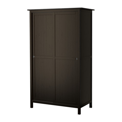 Гардероб ХЕМНЭС с 2 раздвижными дверцами черно-коричневый ИКЕА, IKEA 