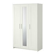 Шкаф 3-дверный БРИМНЭС белый 117x190 см ИКЕА, IKEA