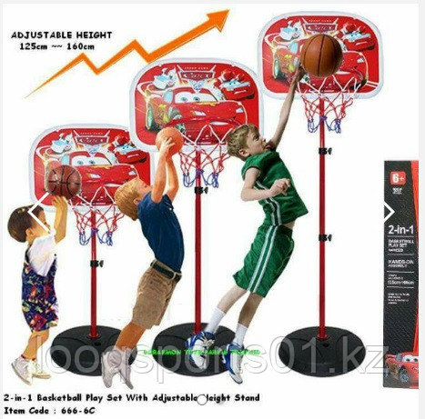 Детский игровой баскетбольный набор Тачки 2 (140см) - фото 1 - id-p69077725