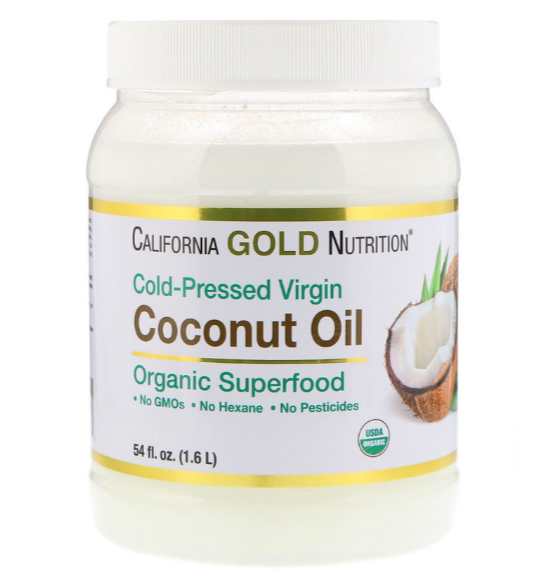 California Gold Nutrition, Органическое кокосовое масло первого холодного отжима, 1,6 л (54 жидк. унции)