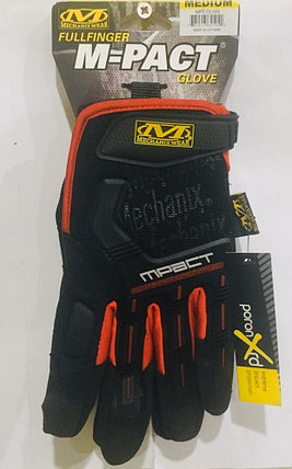 Перчатки тактические M-Pact Glove с пальцами (цвет красный, черный), фото 2