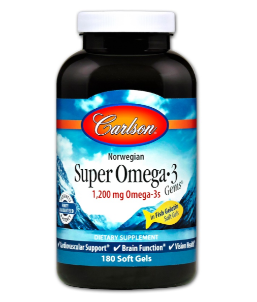 Carlson, Norwegian, Super Omega-3 Gems, высокоэффективные омега-3 кислоты, 600 мг, 180 капсул