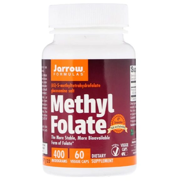 Jarrow Formulas, Метилфолат, 400 мкг, 60 вегетарианских капсул