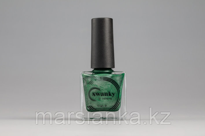 Лак для стемпинга Swanky Stamping Metallic 08, темно-зеленый, 10 мл., фото 2
