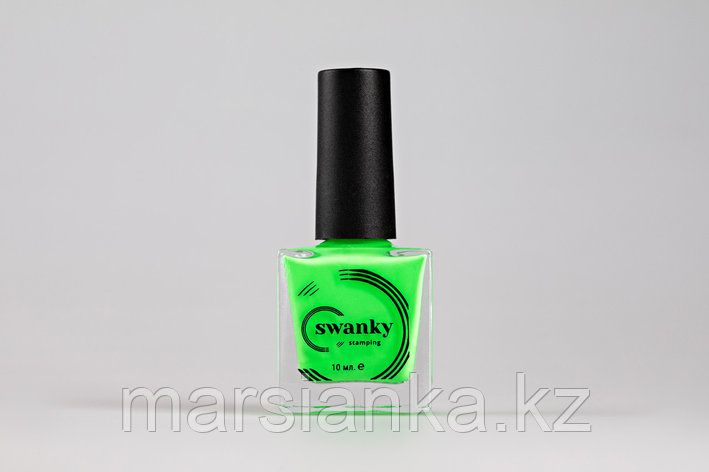 Лак для стемпинга Swanky Stamping №015, неоново-зеленый,10 мл, фото 2