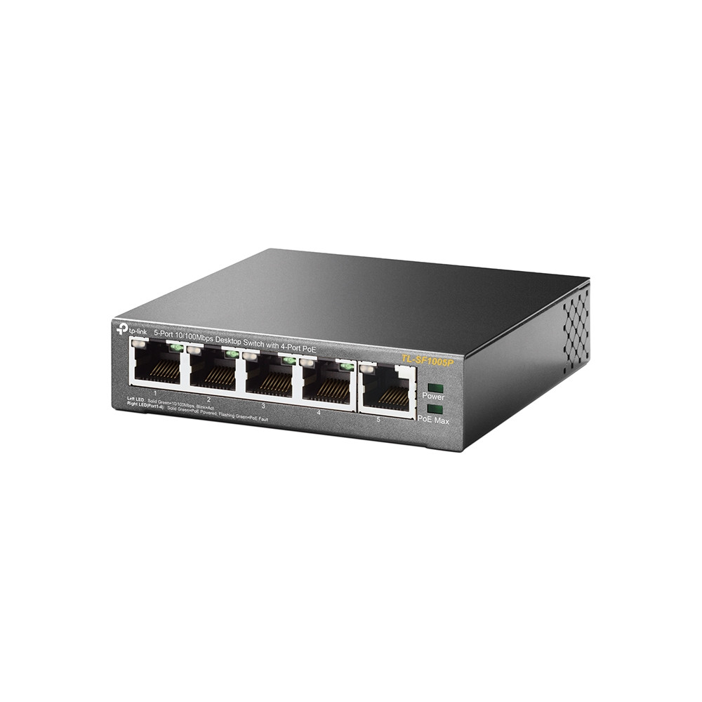 TP-LINK TL-SF1005P 5-портовый 10/100 Мбит/с настольный коммутатор с 4 портами PoE