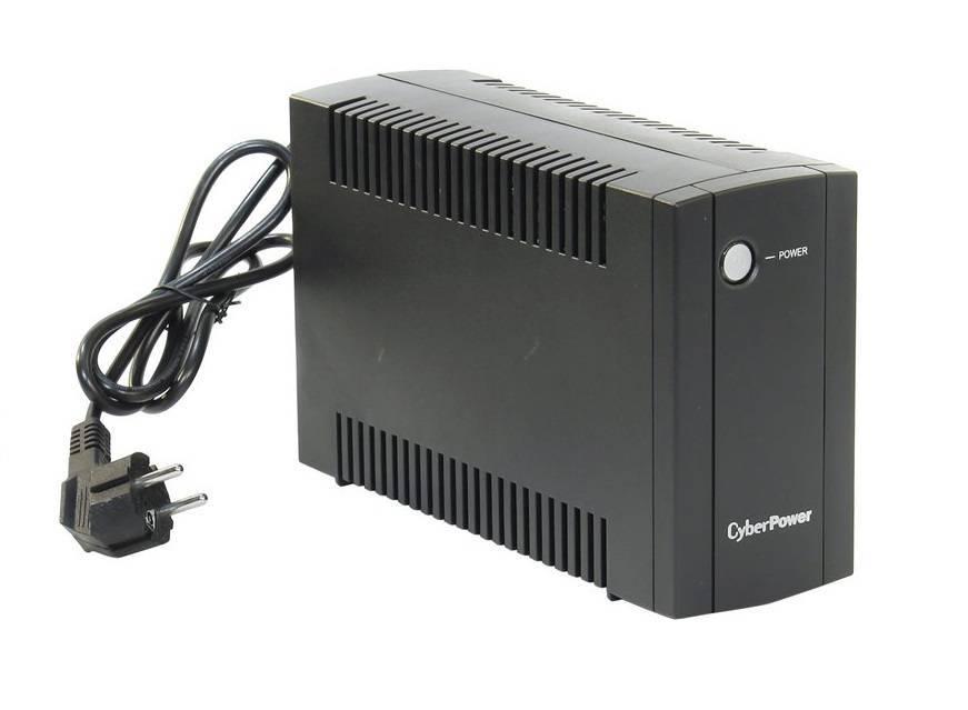 UPS CyberPower UT450E, 450VA, 240W, AVR 165-290 V, RJ45, 2xSchuko, Black - фото 1 - id-p69165589