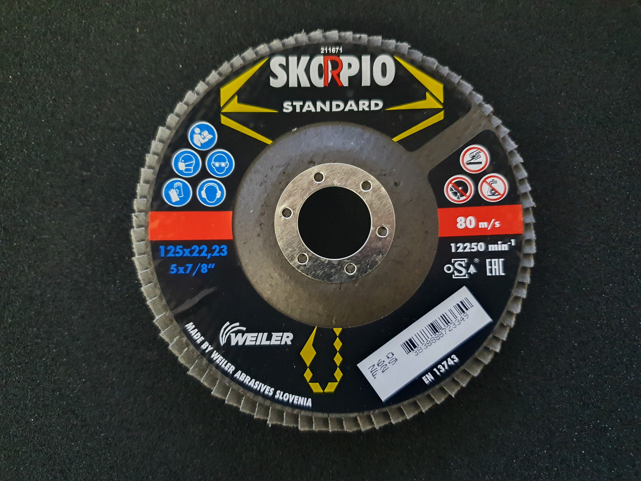 Круг лепестковый 125х22,23 SKORPIO LBD-K Z60 (Weiler Abrasives, Slovenija)