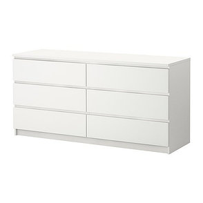 Комод с 6 ящиками МАЛЬМ белый ИКЕА, IKEA, фото 2