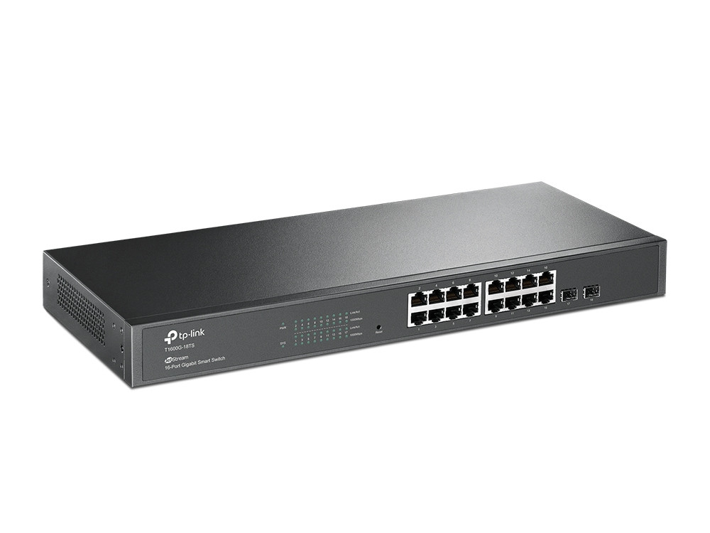 TP-Link T1600G-18TS JetStream 16-портовый гигабитный Smart коммутатор с 2 SFP-слотами