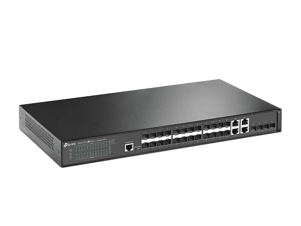 TP-Link T2600G-28SQ JetStream Гигабитный управляемый коммутатор 2+ уровня на 24 SFP-слота и 4 SFP+ слота