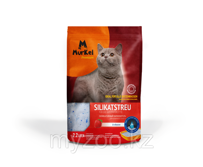 Murkel(Муркель) наполнитель для кошачьего туалета с ароматом клубники, 1 кг(силикагель) - фото 1 - id-p69180344