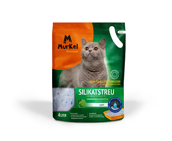 Murkel (Муркель) наполнитель для кошачьего туалета с ароматом яблока,1.8кг(силикагель)