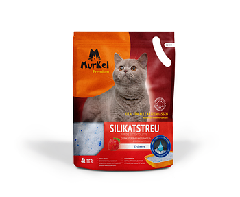 Murkel (Муркель) наполнитель для кошачьего туалета с ароматом клубники,1.8кг(силикагель)
