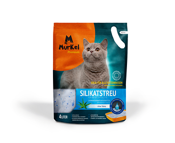 Murkel (Муркель) наполнитель для кошачьего туалета с ароматом алоэ,1.8кг(силикагель)