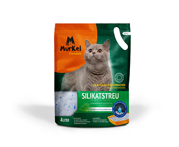 Murkel (Муркель) наполнитель для кошачьего туалета с ароматом скошенной травы,1.8кг(силикагель)
