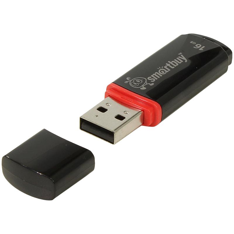 USB 2.0 Flash Drive 16Gb Smartbuy Crown series, 15/5 Мбайт/с, Black