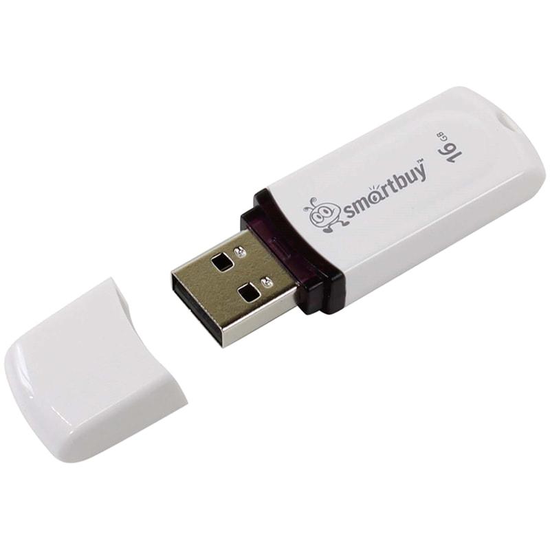 USB 2.0 Flash Drive 16Gb Smartbuy Paean series, 15/5 Мбайт/с, White - фото 1 - id-p69216273