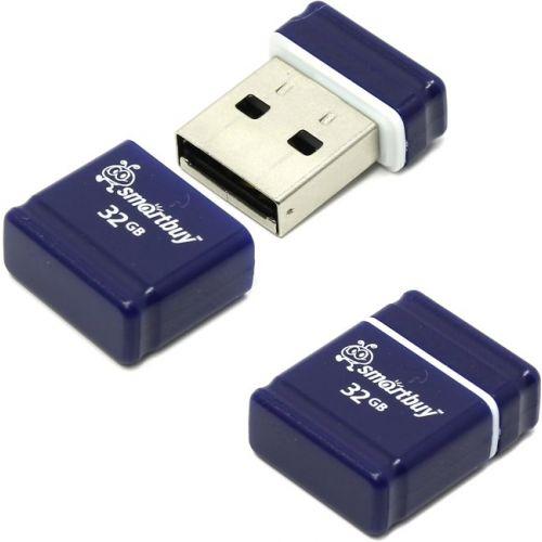 USB 2.0 Flash Drive 32Gb Smartbuy Pocket series, 15/5 Мбайт/с, Blue - фото 1 - id-p69217011