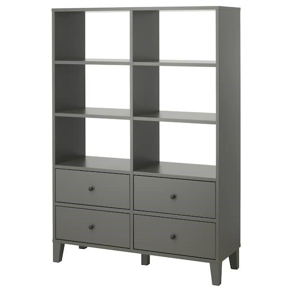 Модуль для хранения БРЮГГИА темно-серый, 120x173 см ИКЕА, IKEA