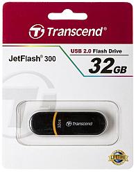 USB 2.0 Flash Drive 32Gb Transcend JetFlash 300, 16/6 Мбайт/с, Black