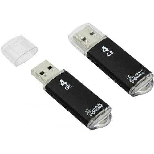 USB 2.0 Flash Drive 4Gb Smartbuy V-Cut series, 15/5 Мбайт/с, Black