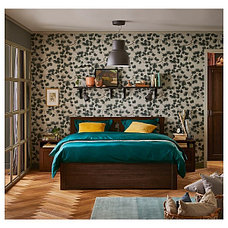 Кровать каркас СОНГЕСАНД 2 ящика коричневый 160х200 Лурой ИКЕА, IKEA, фото 3