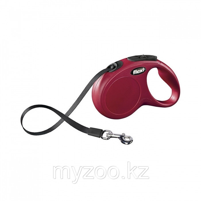 Рулетка для собак Flexi New Classic, L, лента, 5 м, 50 кг. Цвет красный.
