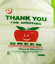 Пакеты маечки "Green  яблочки"