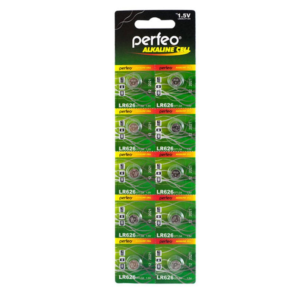Батарейка Perfeo LR626/10BL Alkaline Cell 377A AG4, шт в упаковке, напряжение 1.5 В
