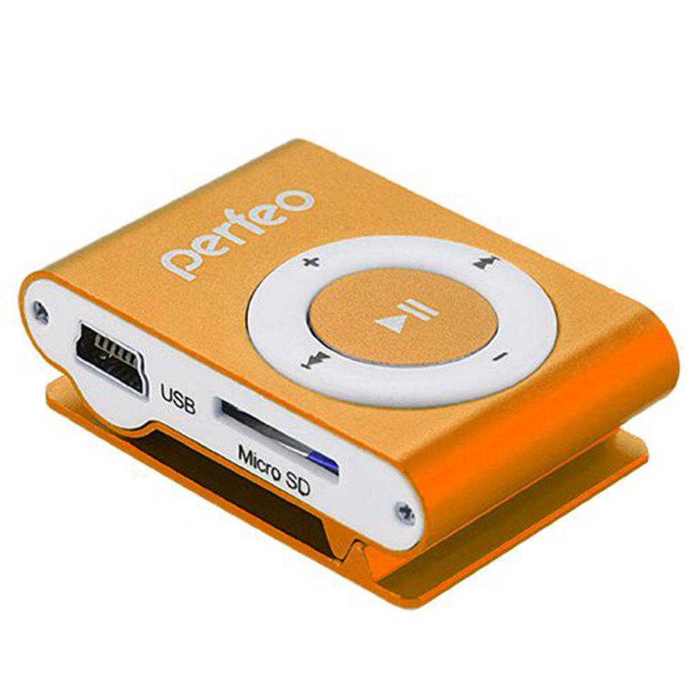 Perfeo цифровой аудио плеер Music Clip Titanium 8 Gb, оранжевый (VI-M001-8GB Orange)