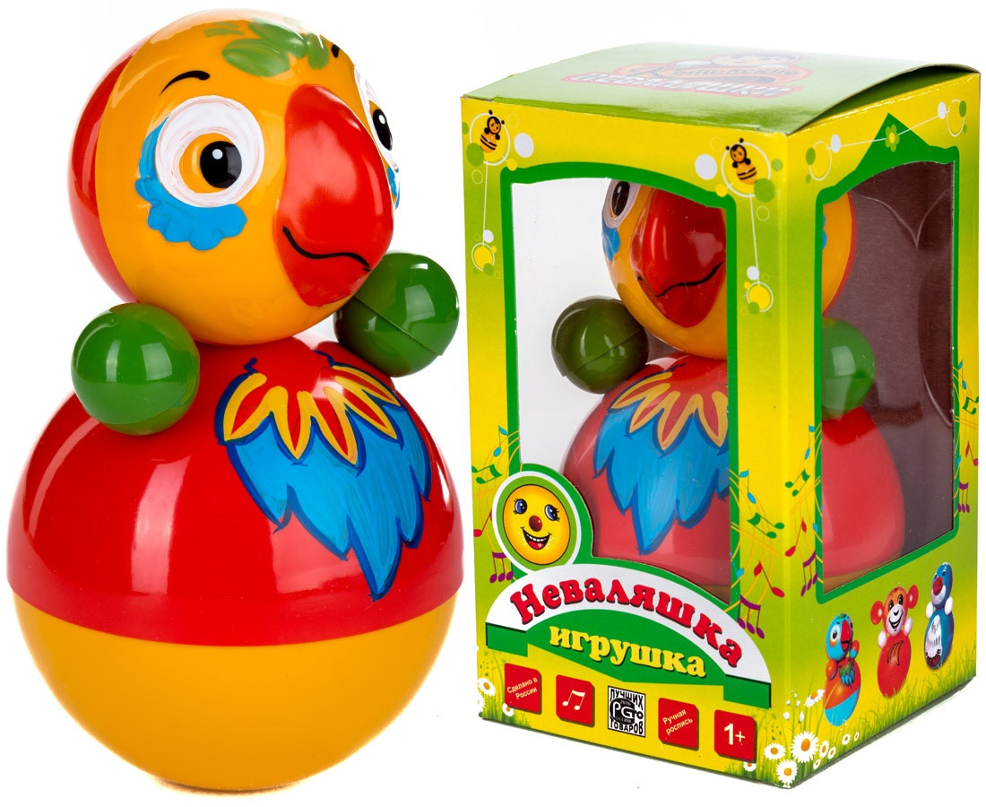 Игрушка Неваляшка "Попугай", 15 см, в ассортименте