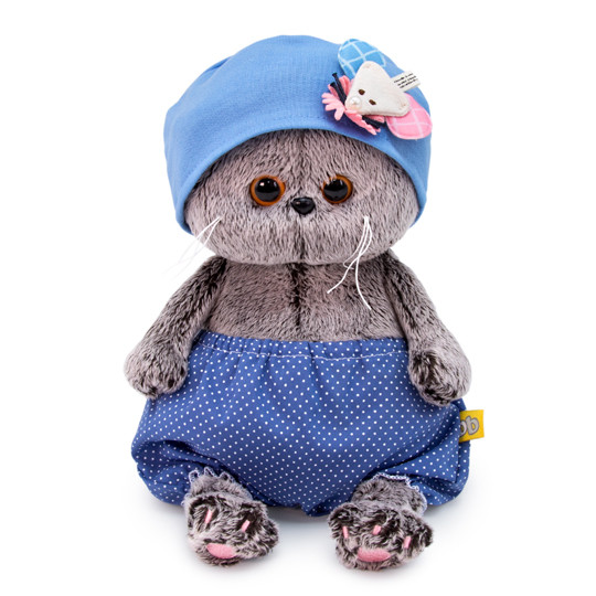 Мягкая игрушка "Басик Baby" в шапочке с мишкой, 20 см