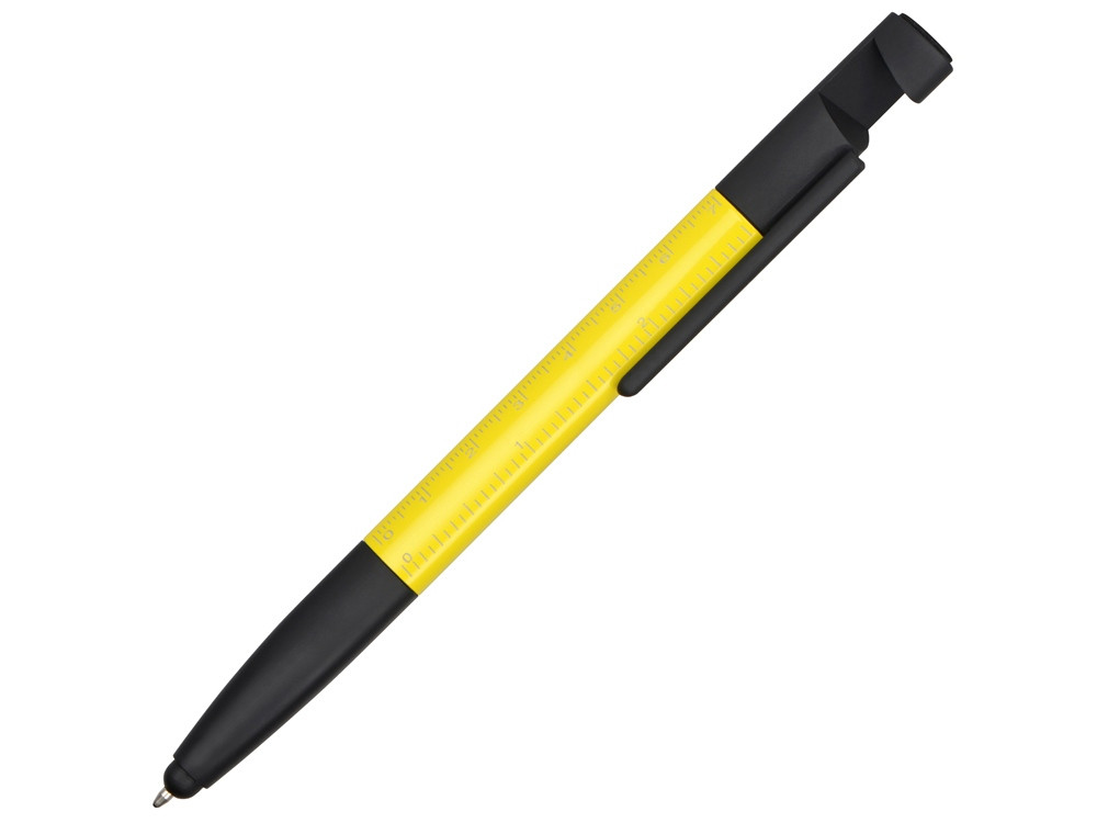 Ручка-стилус металлическая шариковая многофункциональная (6 функций) Multy, желтый - фото 1 - id-p69236837