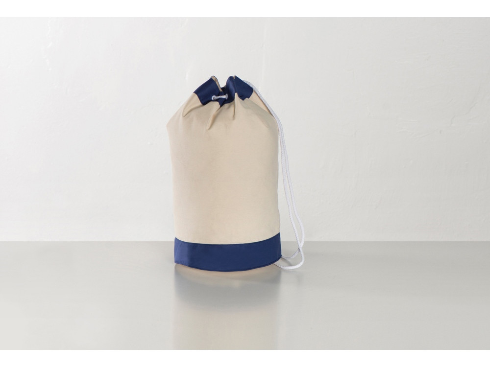 Рюкзак-мешок Indiana хлопковый, 180гр, натуральны/синий - фото 4 - id-p65547742
