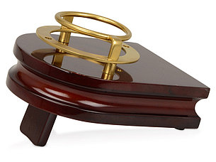 Часы Магистр с цепочкой на деревянной подставке, золотистый матовый/красное дерево, фото 2