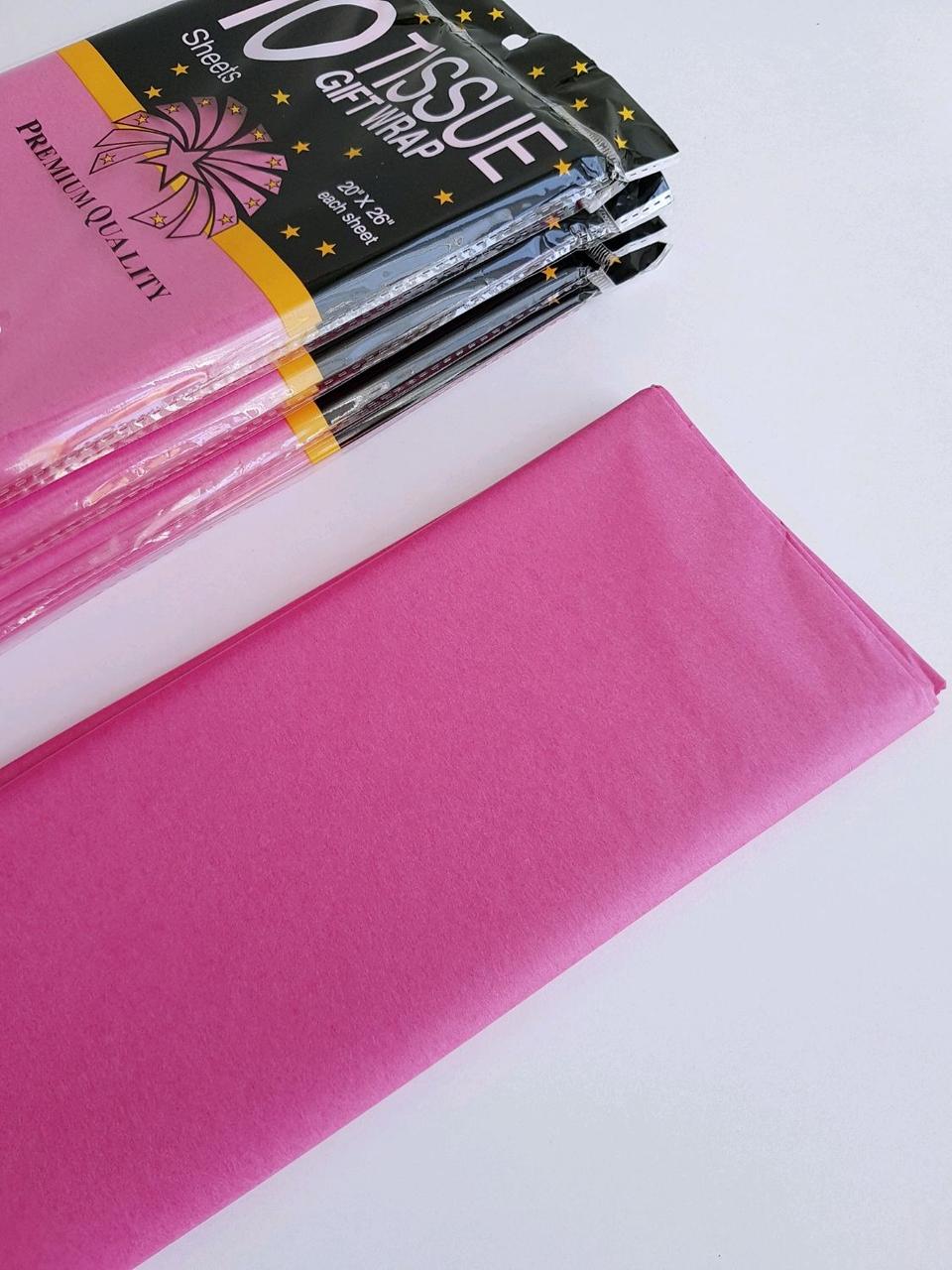 Бумага тишью, tissue paper (темно розовый) , 10 листов,50х66 см, Алматы