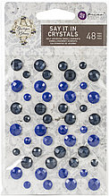 Кристаллы Prima Marketing Say It In Crystals Adhesive Embellishments Georgia Blues, Assorted Dots, 48 шт