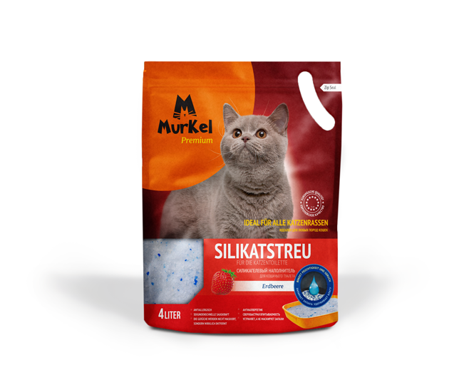 Murkel (Муркель) Силикагелевый наполнитель Клубника, 4 л